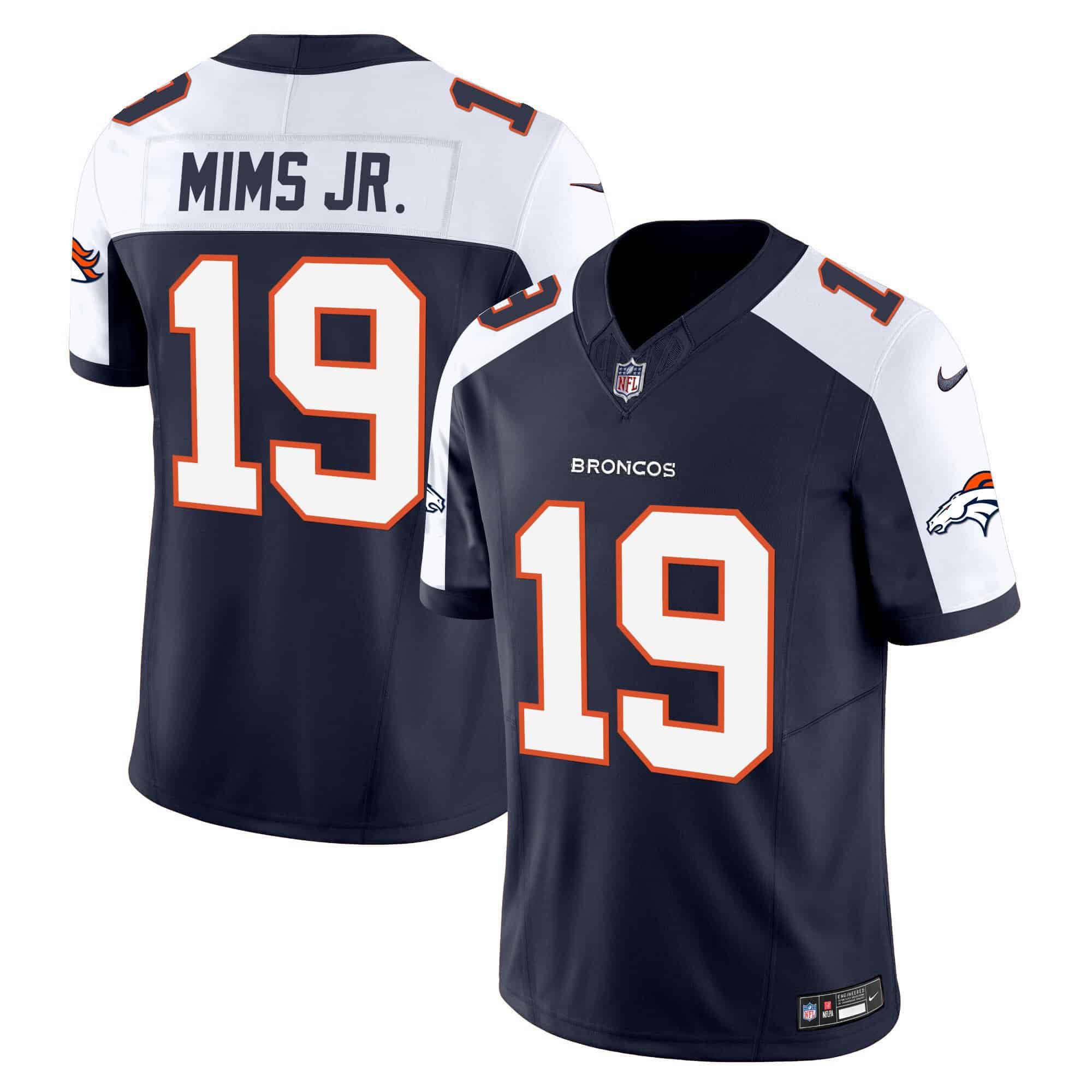 Men Denver Broncos #19 Mims jr Blue 2024 Nike Vapor Limited NFL Jersey style 1